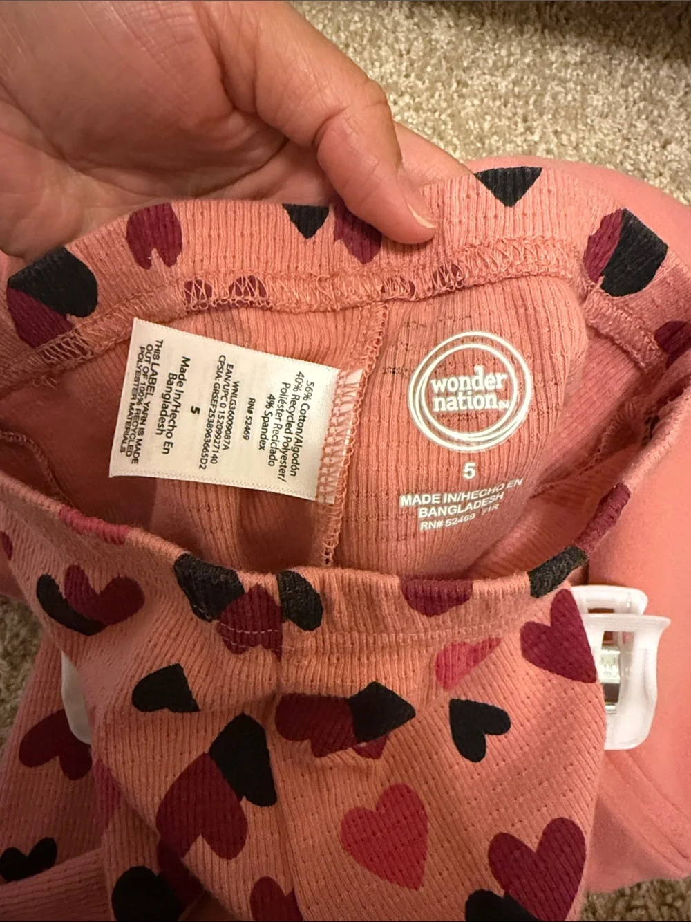 wonder nation Coral Pink Heart Graphic Two-Piece  Set